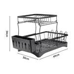 Steel Dish Rack With Utensil And Glass Holder