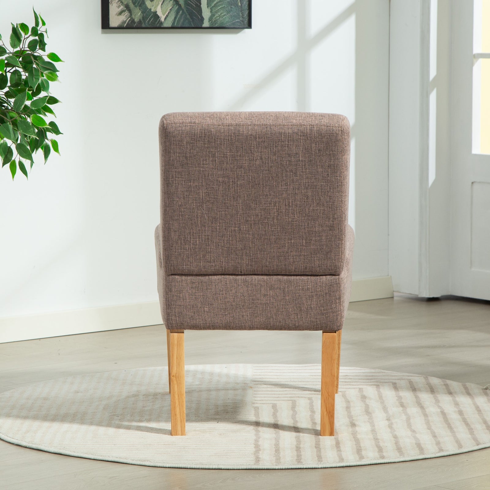 Selina Fabric Armless Accent Chair | Dark Brown