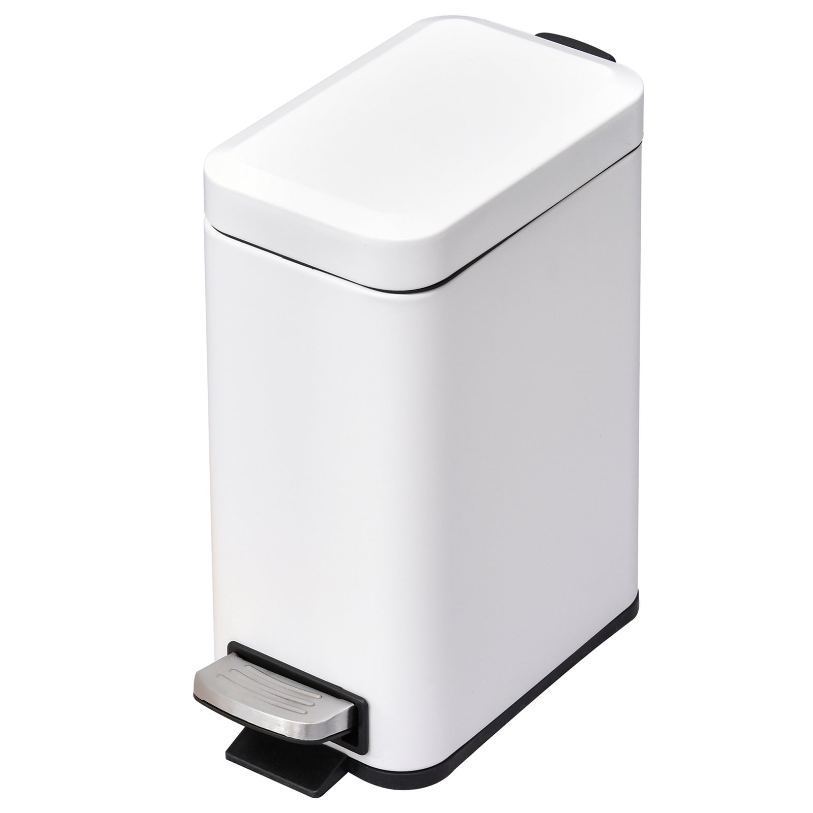 5l Steel Waste Trash Can Pedal Rubbish Garbage Storage | One Size | White