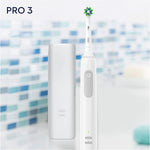 Pro 3 3000 Cross Action White Rotating Motion Electric Toothbrush