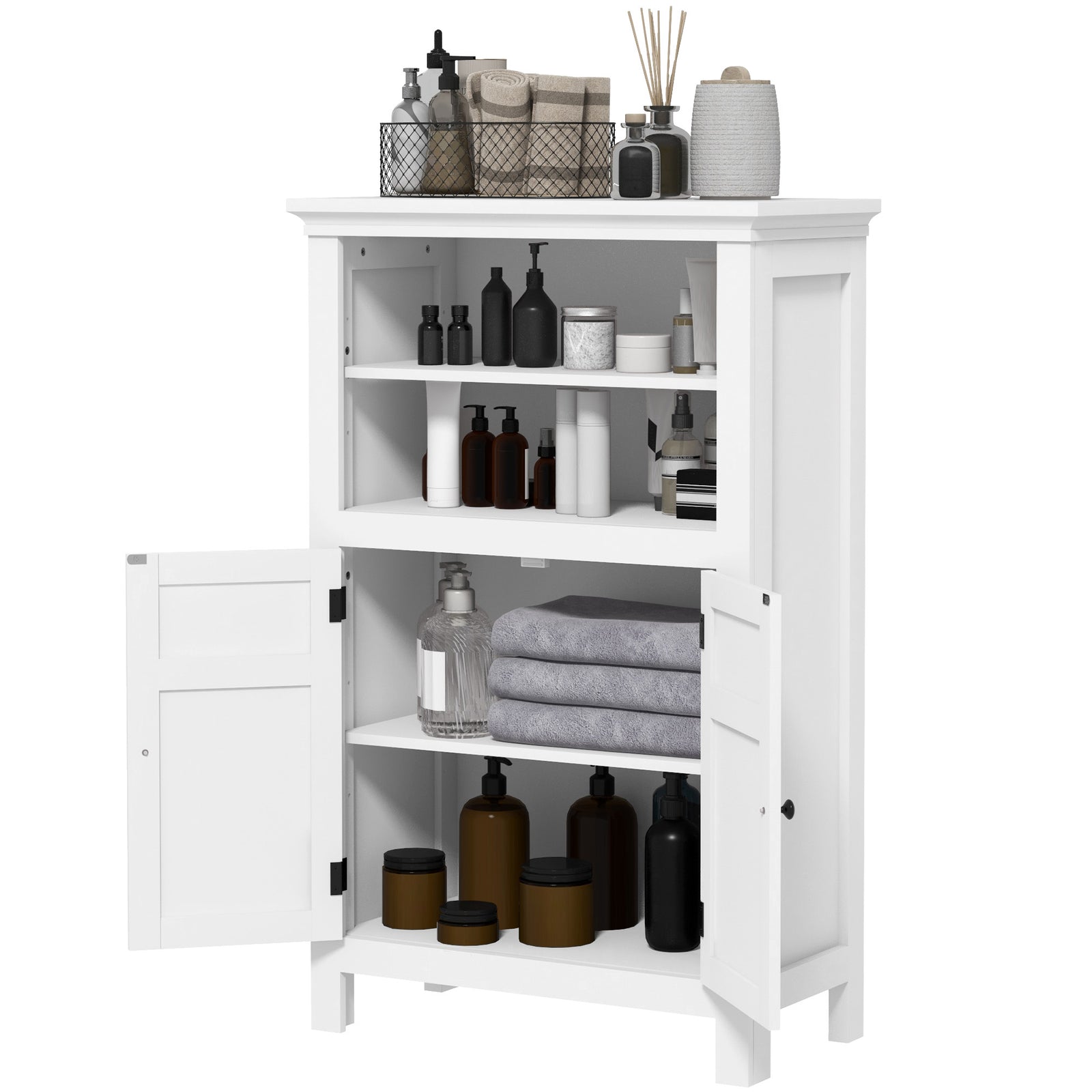 Modern Bathroom Storage Cabinet, White