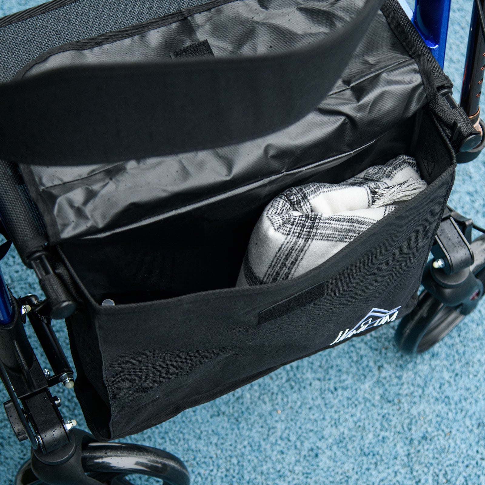 4 Wheel Rollator Walker With Seat And Bags Adjustable | One Size | Blue