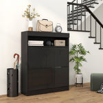 Wall Mounted Freestanding Shoe Cabinet With 2 Flip Drawers | One Size | Black