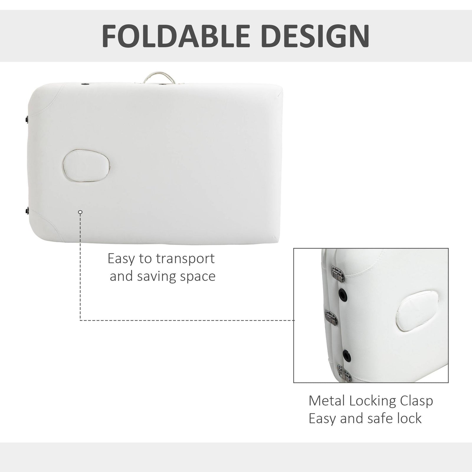 Portable Massage Table Beauty Therapy Couch Bed Spa | One Size | White