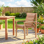 Wood Garden Chair Outdoor Dining Chair With Curved Seat | Natural