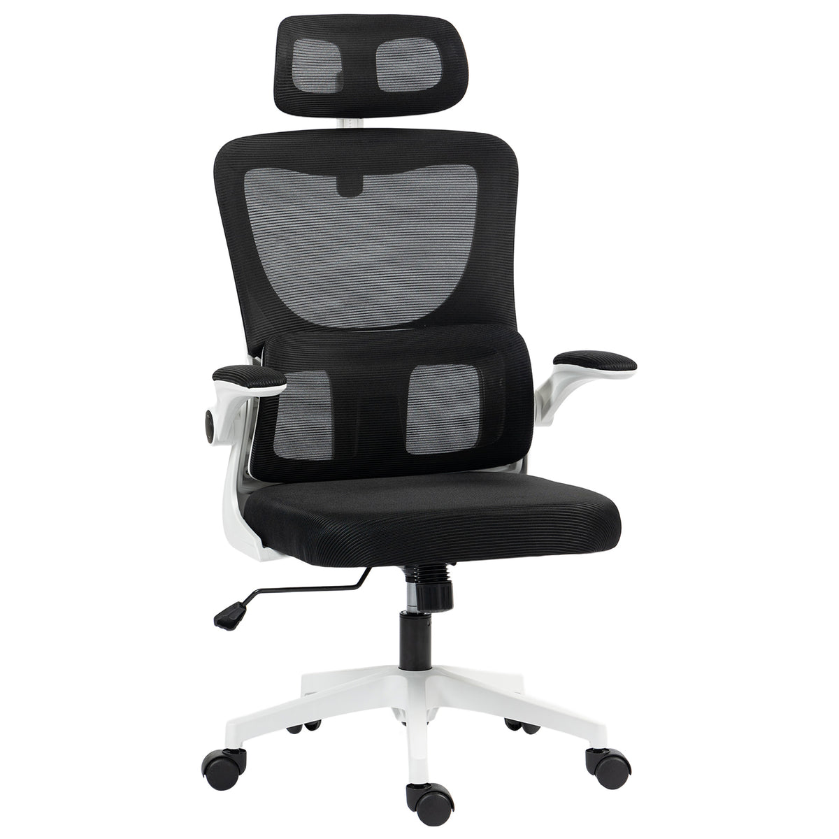 Vinsetto Mesh Office Chair With Adjustable Headrest, Lumbar Support, Black