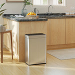 HOMCOM 55l Sensor Bin, Automatic Smart Bin With Soft-close Lid, Silver Tone