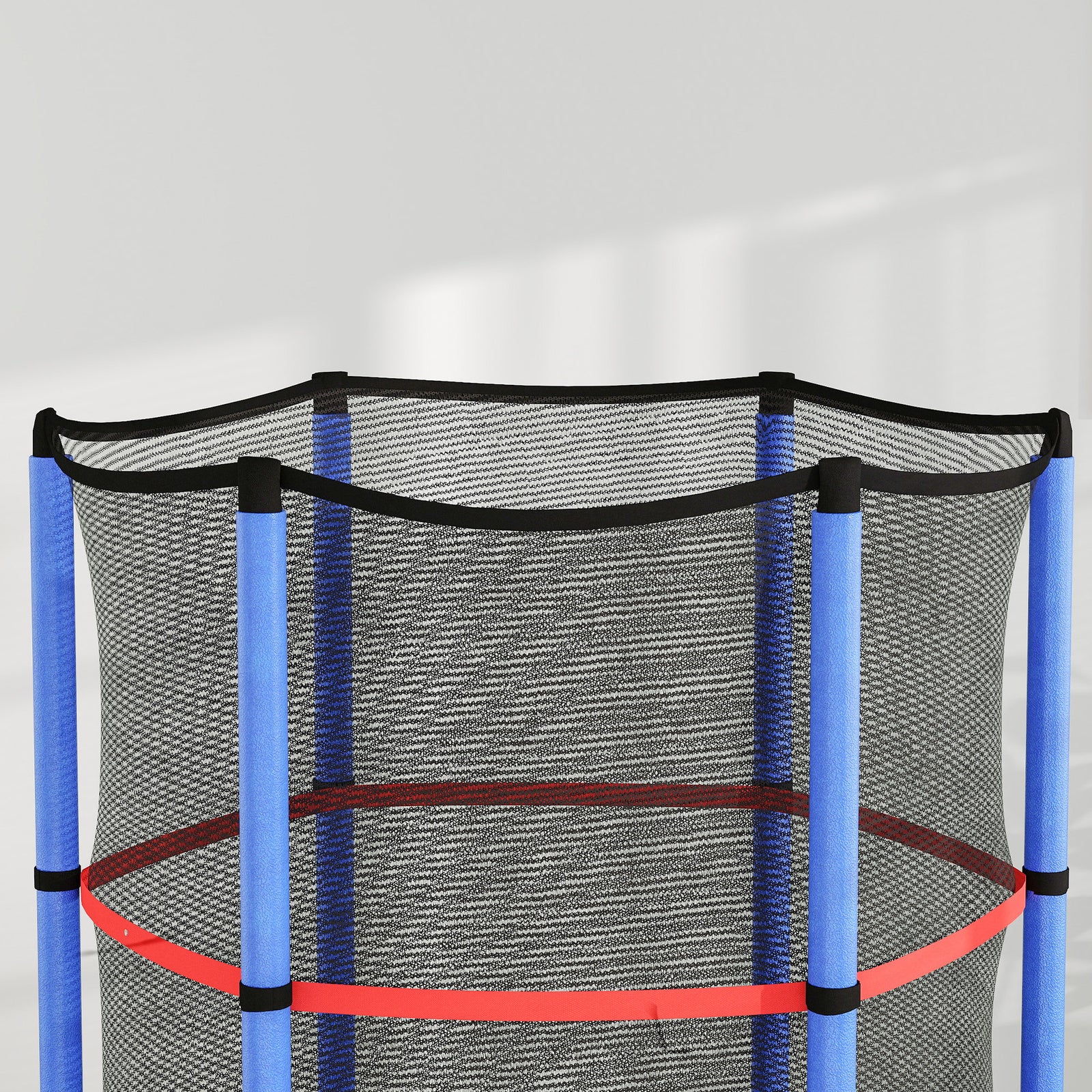 Kids Trampoline W/ Enclosure Net, Steel Frame, For Ages 3-6 Years, Multicoloured | Blue & Yellow