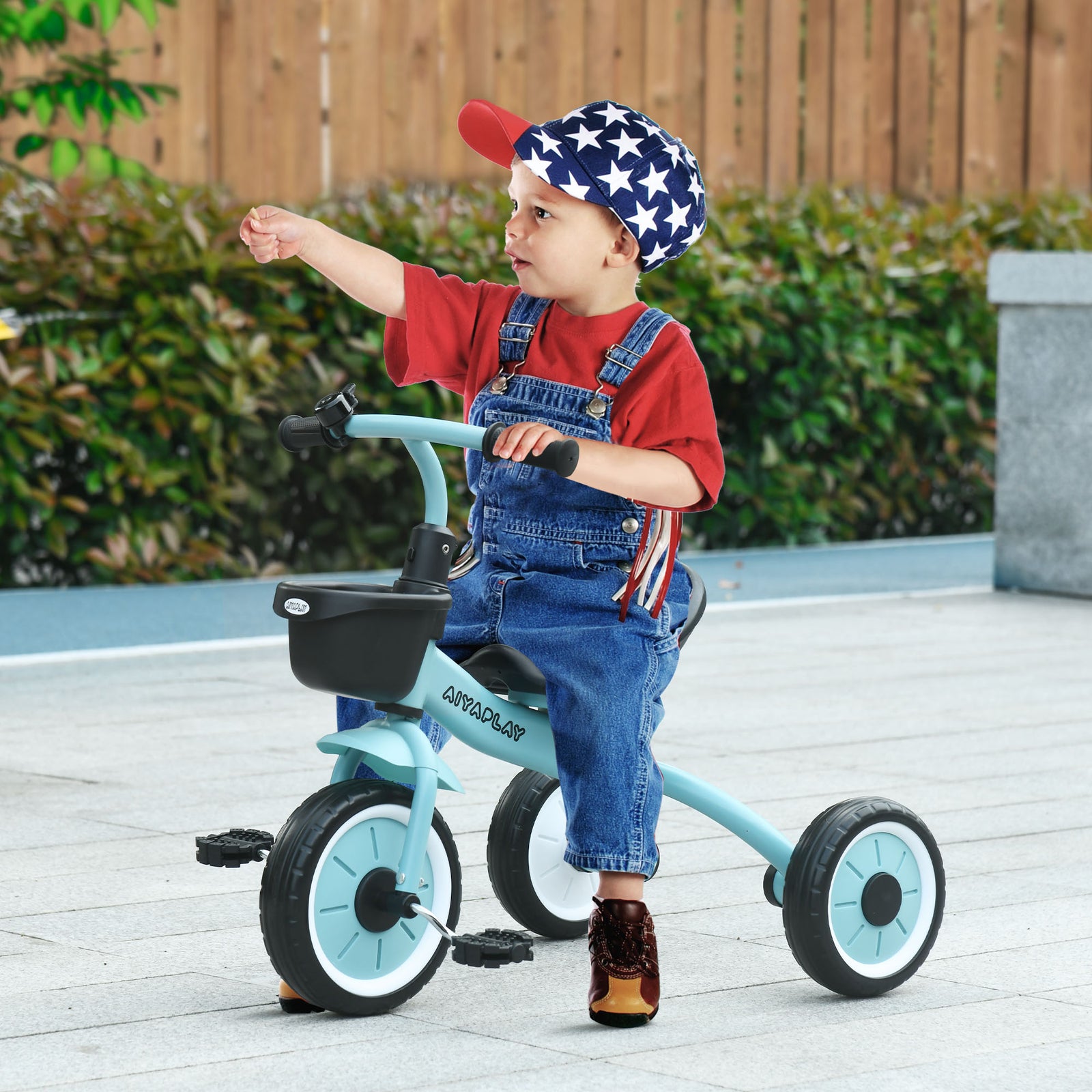 Trike W/ Adjustable Seat Basket, Kids Tricycle For 2-5 Years Old | Blue