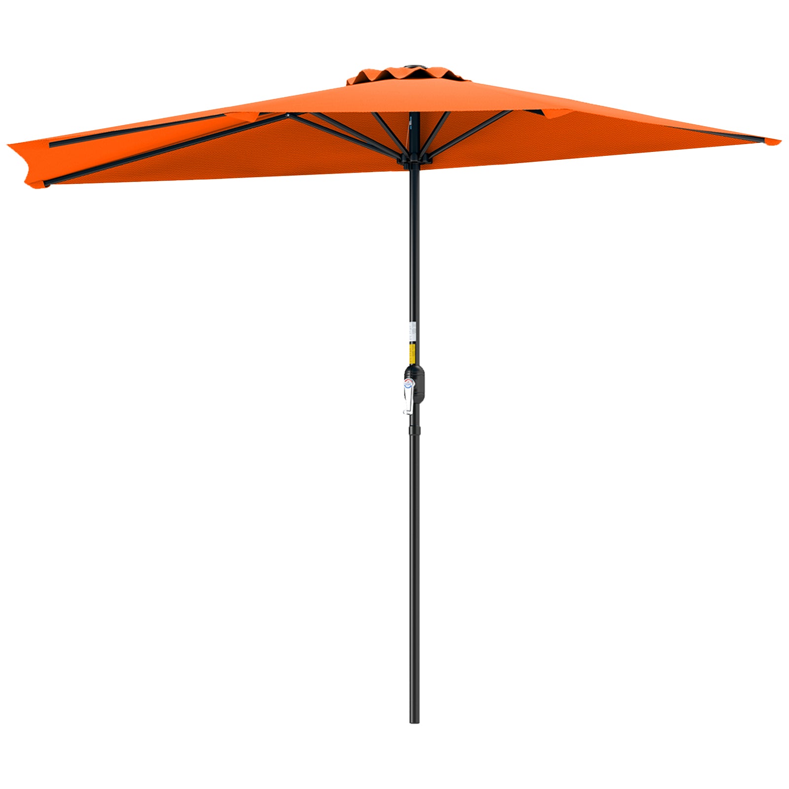 2.7m Metal Frame Garden Furniture Parasol Half Round Umbrella | Orange