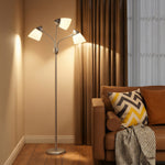 HOMCOM Tree Floor Lamp With 3 Adjustable Light, Standing Lamp, Silver Tone