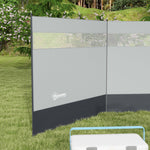 4 Pole Camping Windbreaks With Clear Windows And Carry Bag | Gray