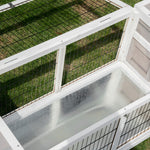 Rabbit Hutch Separable Guinea Pig Cage Bunny Run W/ Slide Out Tray 
Grey