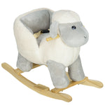 Baby Rocking Horse With Safety Belt, Sound, For 1-3 Years, Grey