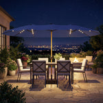 Outsunny Double Sided Garden Parasol With 48 Solar Led Lights 4.6m