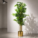 120cm Natural Look Artificial Bamboo Plants Trees With Gold Planter
