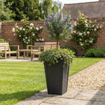 57cm Tall Chevron Effect Black Rubber Planters - Indoor Outdoor Planter | Set-of-1