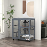 Pawhut Outdoor Catio Cat House On Wheels With Platforms, Hammock