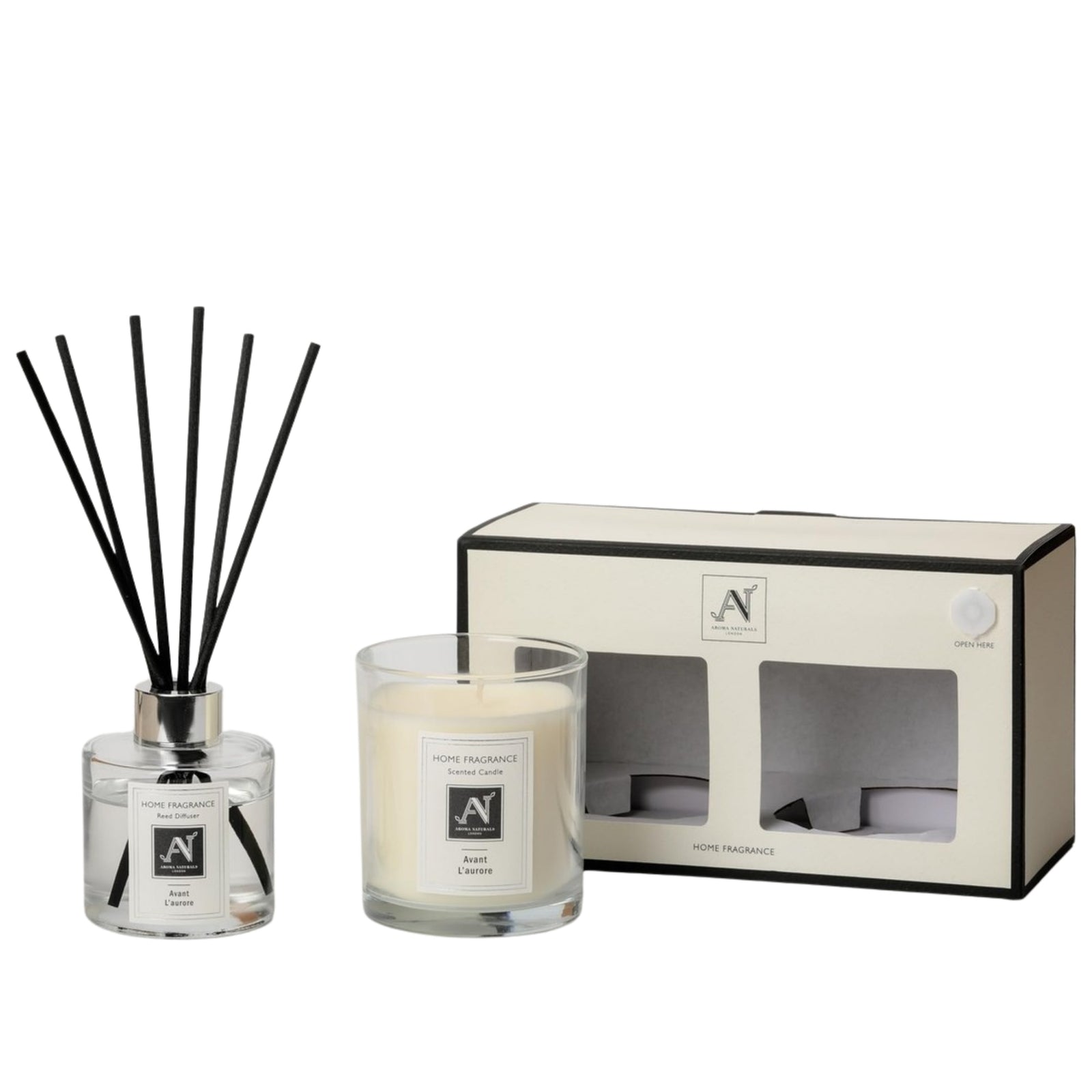 Aroma Naturals London Minimalist Luxe Candle & Reed Diffuser Gift Set  Femme Merveilleuse Scent
