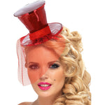 Mini Top Hat On Headband | Red