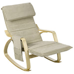 Rocking Chair Recliner Armchair With Adjustable Footrest | One Size | Khaki