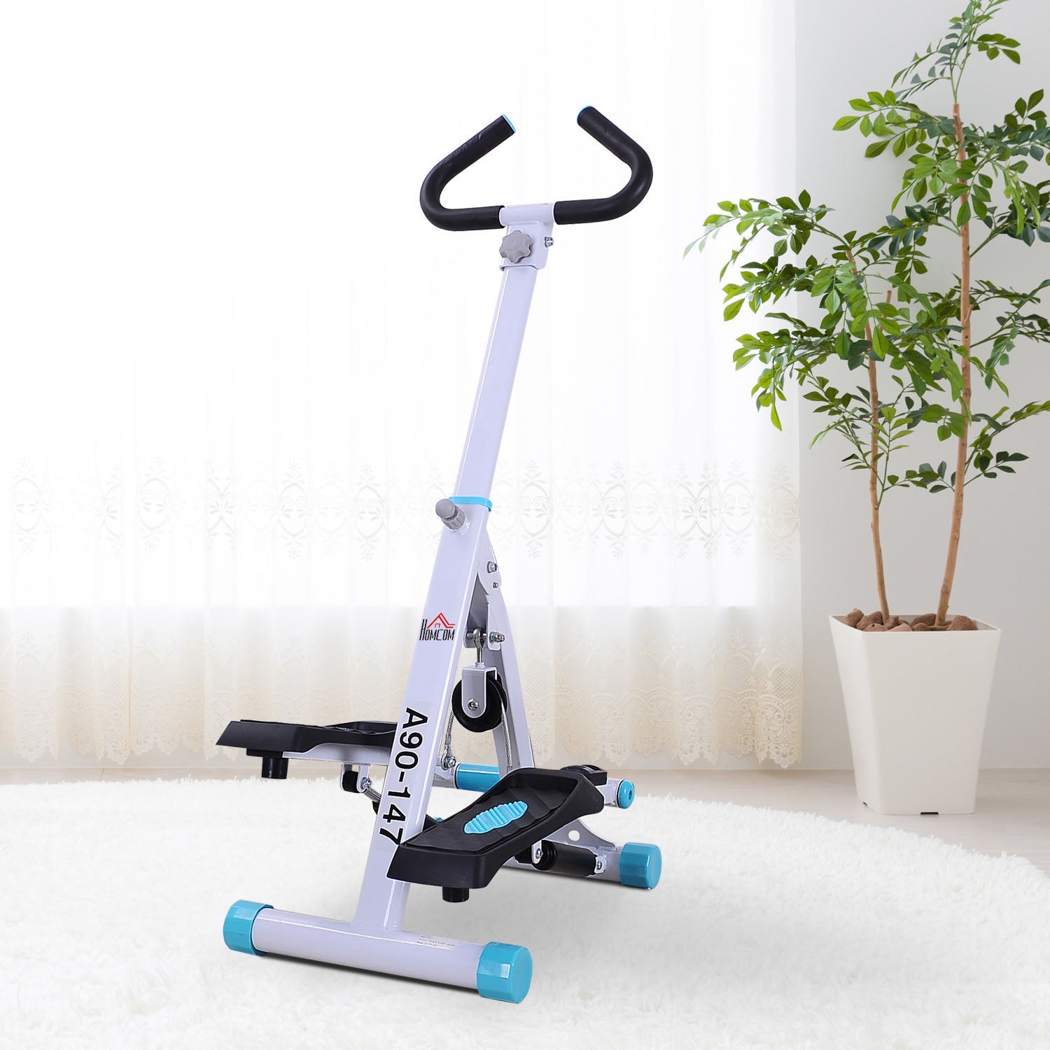 Foldable Step Machine Height Adjustable Stepper | White