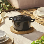 Cooks Professional Set Of 3 Cast Iron Casserole Dishes - 20, 26 & 28cm