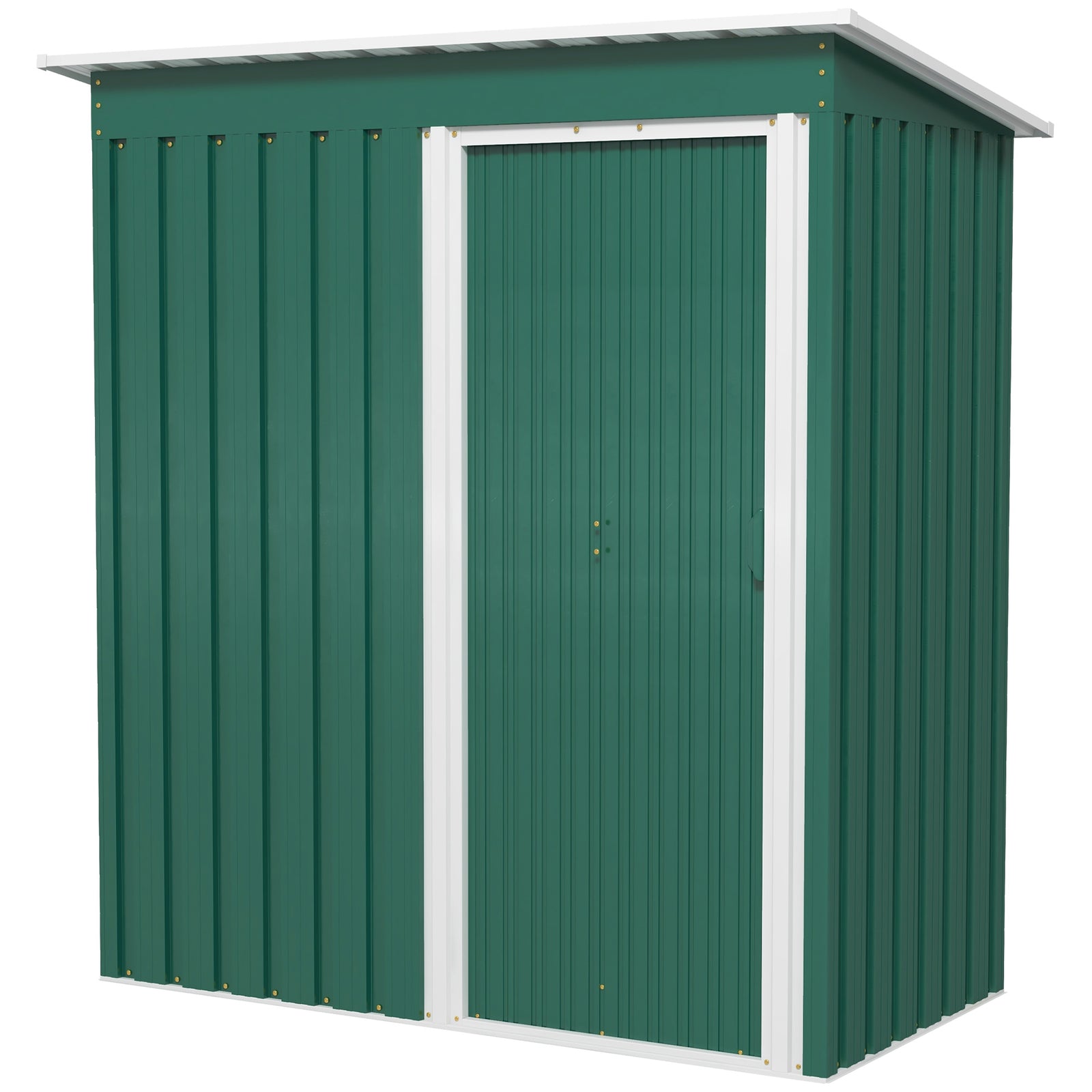 5 X 3ft Garden Storage Shed Sliding Door Sloped Roof Tool | Green