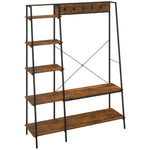 Coat Rack, Coat Stand With Shoe Storage, 5 Hooks For Hallway