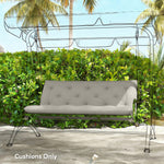 Garden Bench Cushion, Seat Pad With Ties | Grey