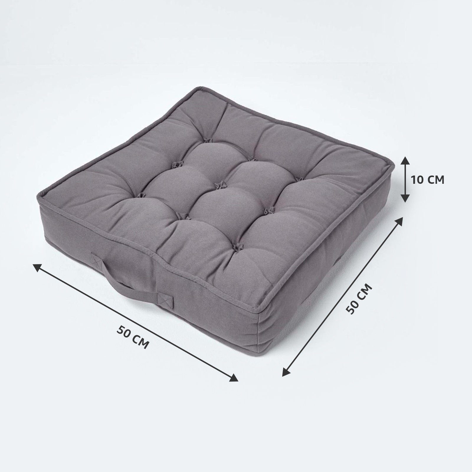 Cotton Armchair Booster Cushion | 50cm x 50cm | Charcoal Grey