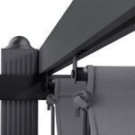 3m X 3m Aluminium Pergola With Retractable Roof,pa-coated Polyester Canopy，outdoor Garden Gazebos Water-resistant