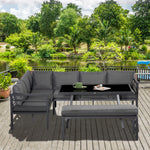 8-seater Aluminium Garden Dining Sofa Set