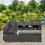 8-seater Aluminium Garden Dining Sofa Set