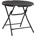 Foldable Garden Table For 4, Round Outdoor Dining