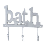 Metal Silver Coat Rack - Bath 3 Wall Hooks
