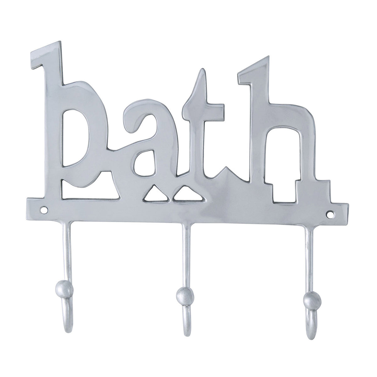 Metal Silver Coat Rack - Bath 3 Wall Hooks