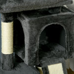 Cat Rest & Play Activity Tree W/ 2 House Perch Scratching Post | Black