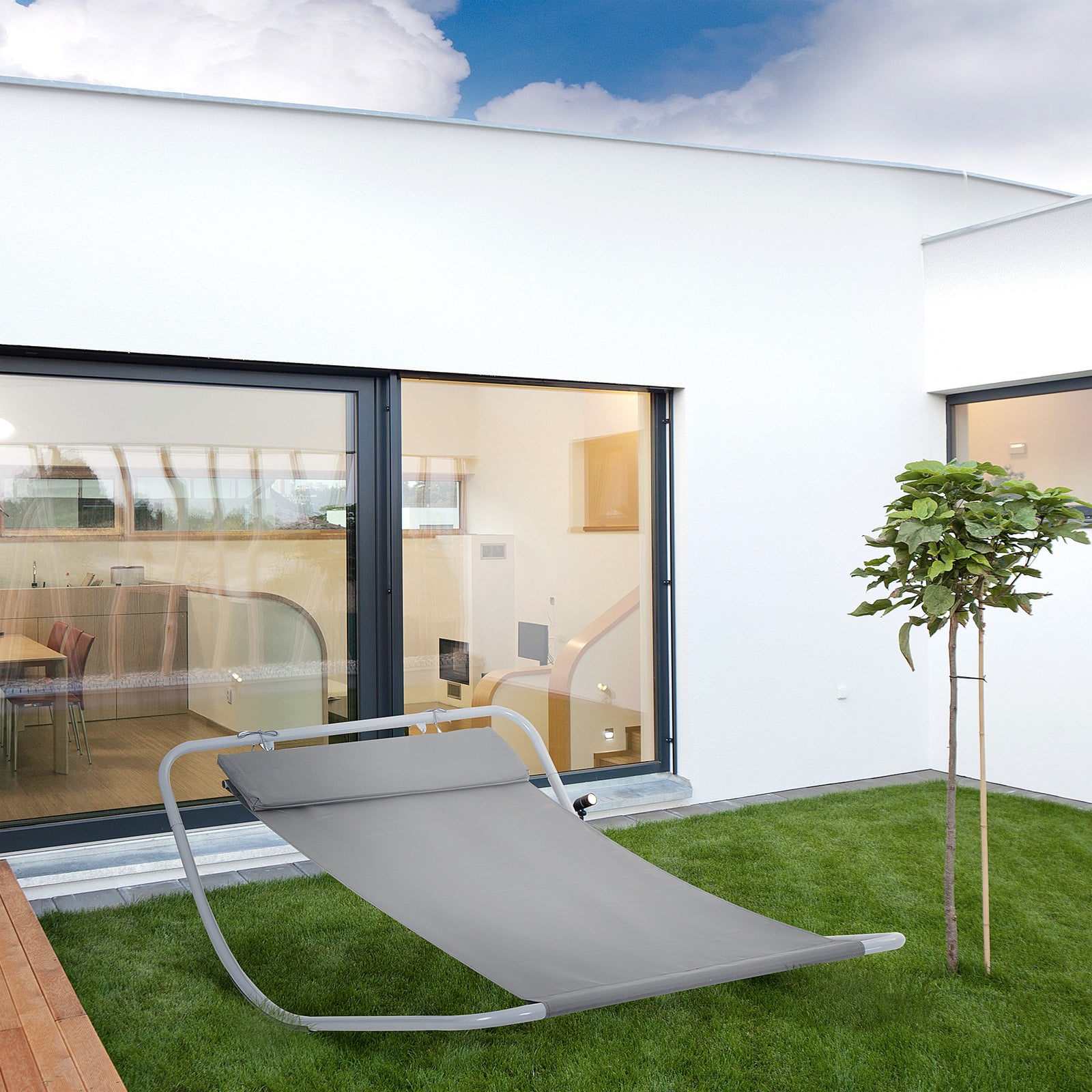 Rocking Swing Relaxing Day Bed Outdoor Single Sun Lounger