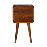 Mini Chestnut Curved Bedside