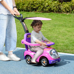 3 In 1 Ride On Push Car, Cartoon Robot Foot To Floor Slider | Pink