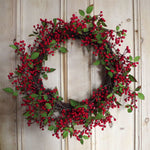 60cm (24 Inches) Large Luxury Christmas Natural Look Red Berry Floristry Wreath