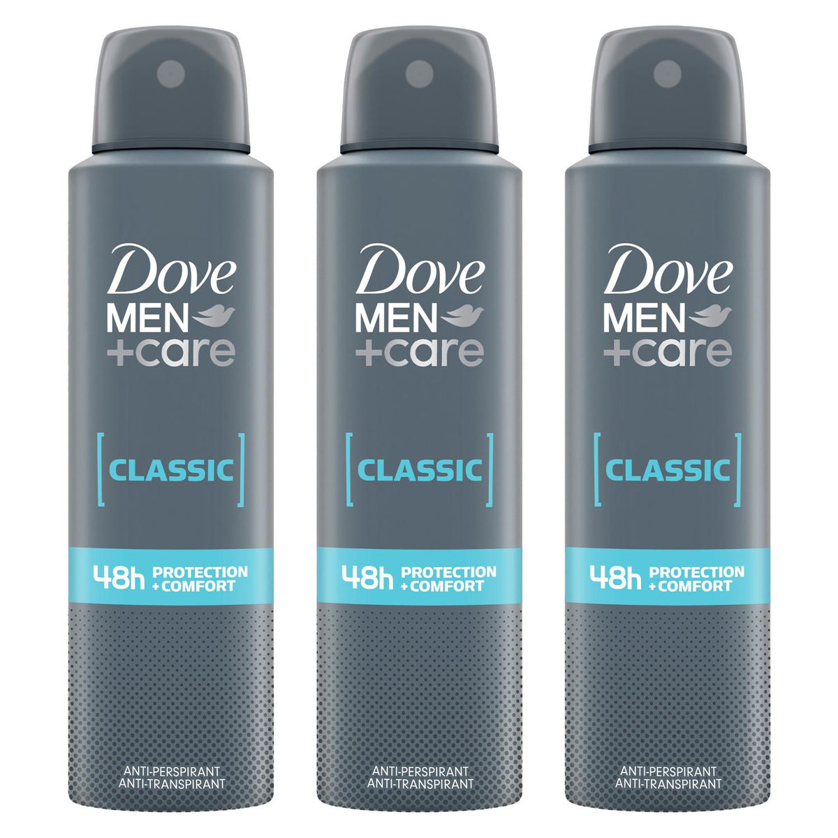 Men+care Classic Antiperspirant With 48h Sweat Protection Deo 150ml, 3 Pack | Set of 3