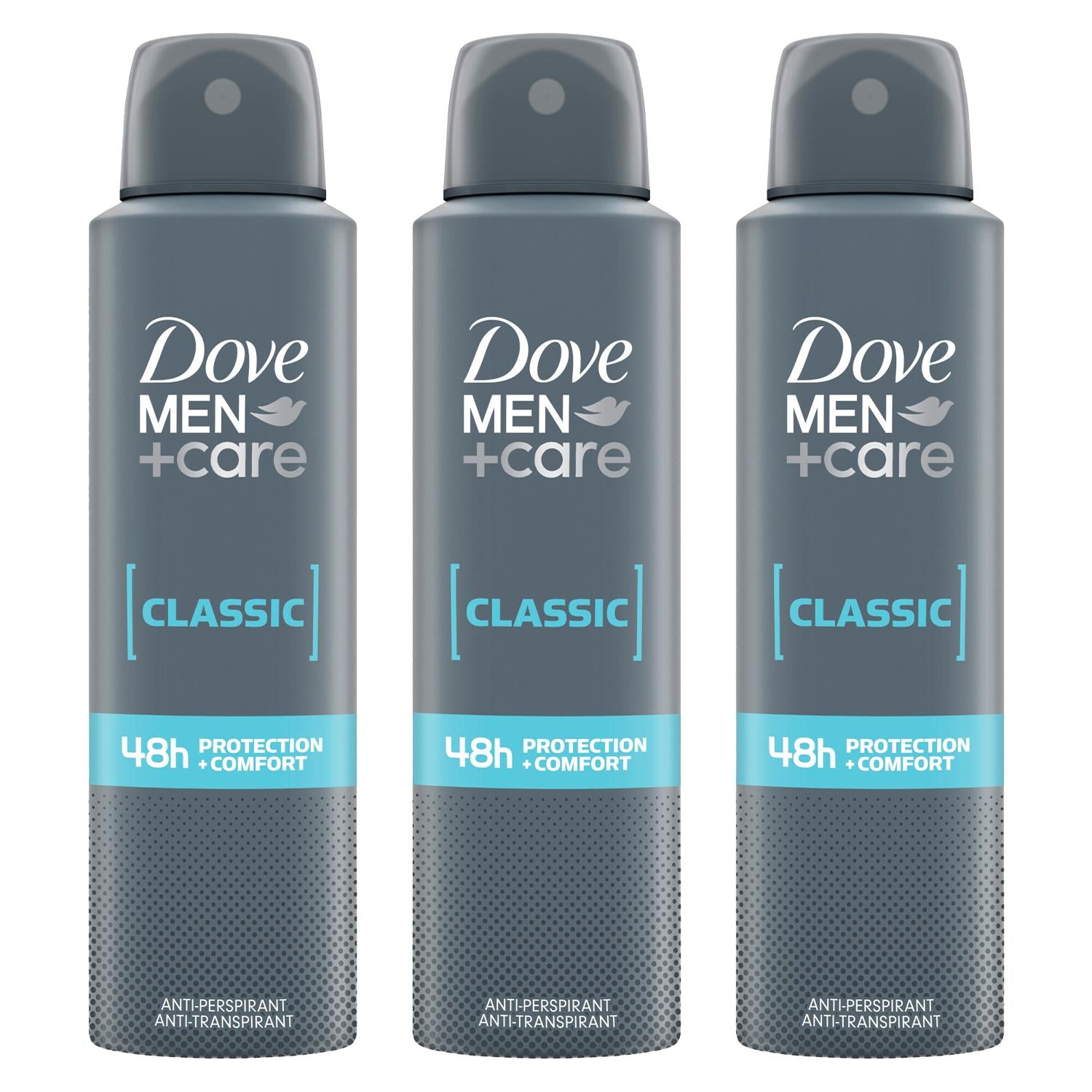Men+care Classic Antiperspirant With 48h Sweat Protection Deo 150ml, 3 Pack | Set-of-3