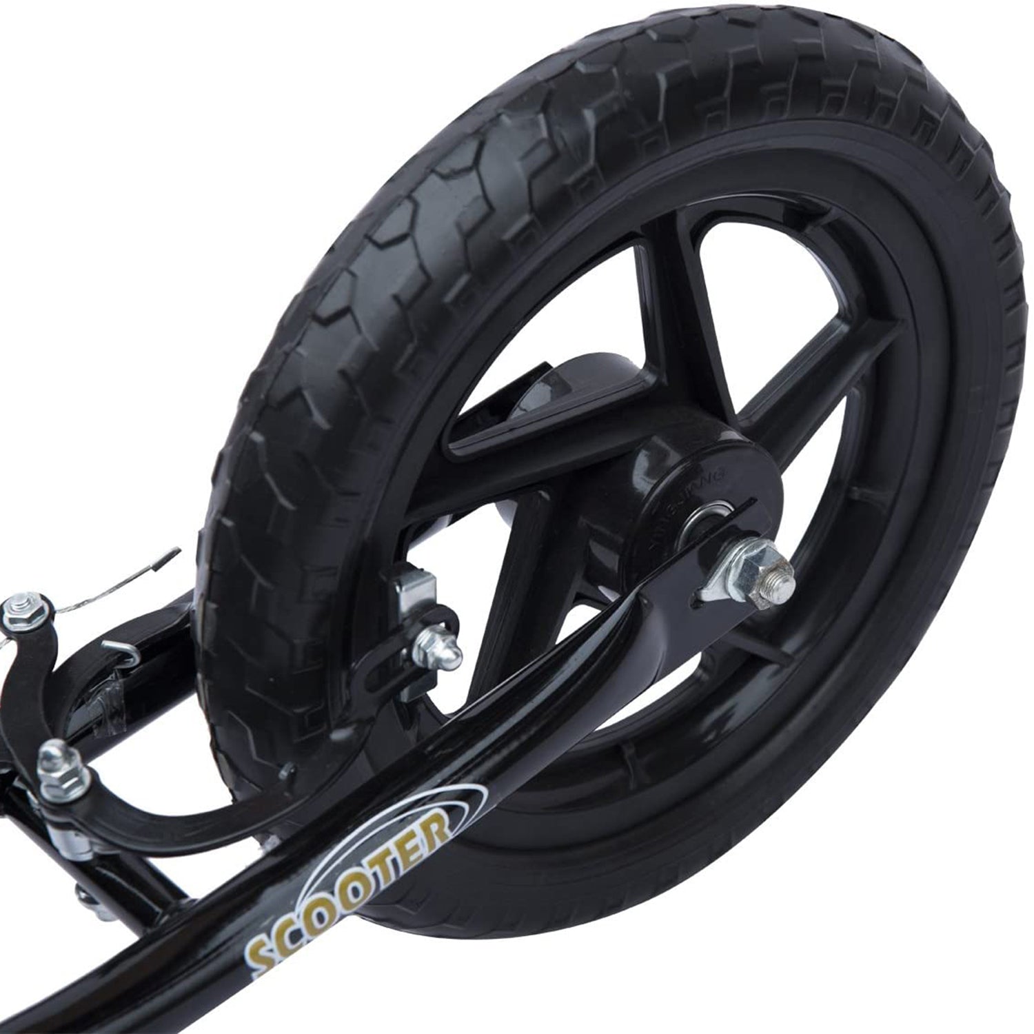 Push Scooter Teen Kids Stunt Bike Ride On With 12" Eva Tyres | Black