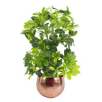 75cm Artificial Arboricola Gold Capella Plant Copper Planter