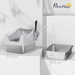 Stainless Steel Cat Litter Box With High Sides, 43 X 33 X 25 Cm | Grey