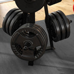 Weight Plate Rack For 5cm Weight Plates And Barbell Bar | Black