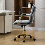 Modern Chenille Upholstered Office Chair With Armrests, Gas Lift Height Adjustment