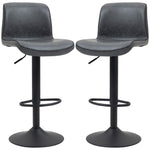 Retro Barstools Set Of 2 Pu Leather Swivel
